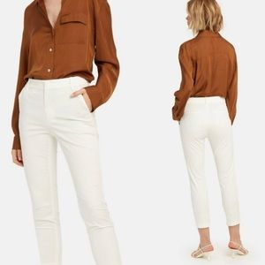 NEW Vince White Pants Size 2 FLAW Coin Pocket Chino Ankle Crop Womens Summer